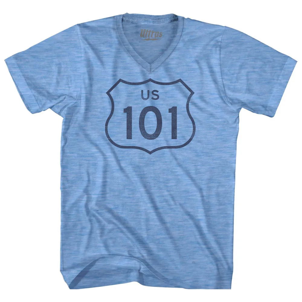 101 Road Sign Adult Tri-Blend V-neck T-shirt