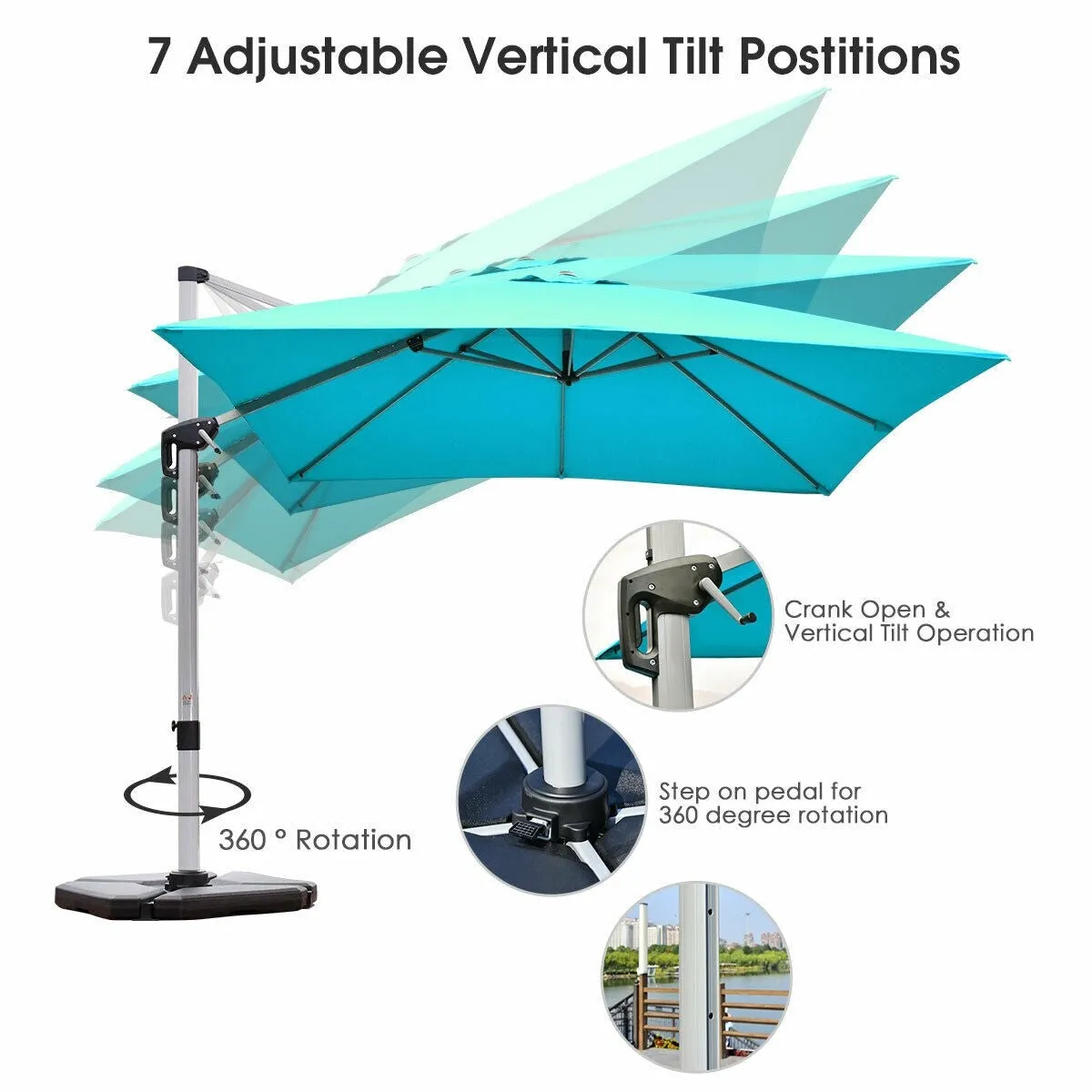 10ft Square Patio Umbrella - Blue