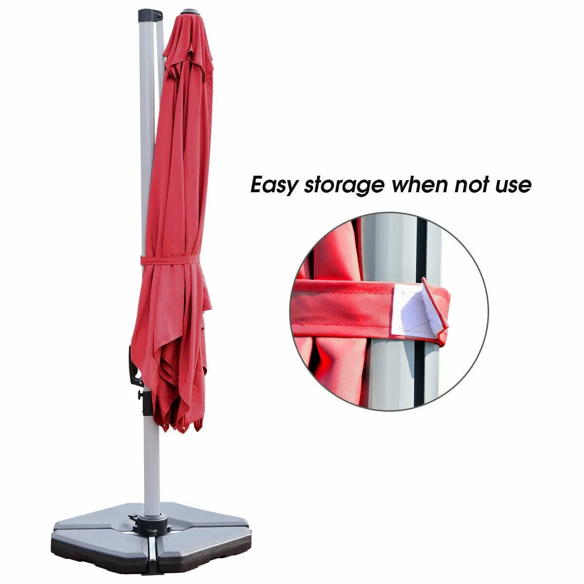 10ft Square Patio Umbrella - Burgundy
