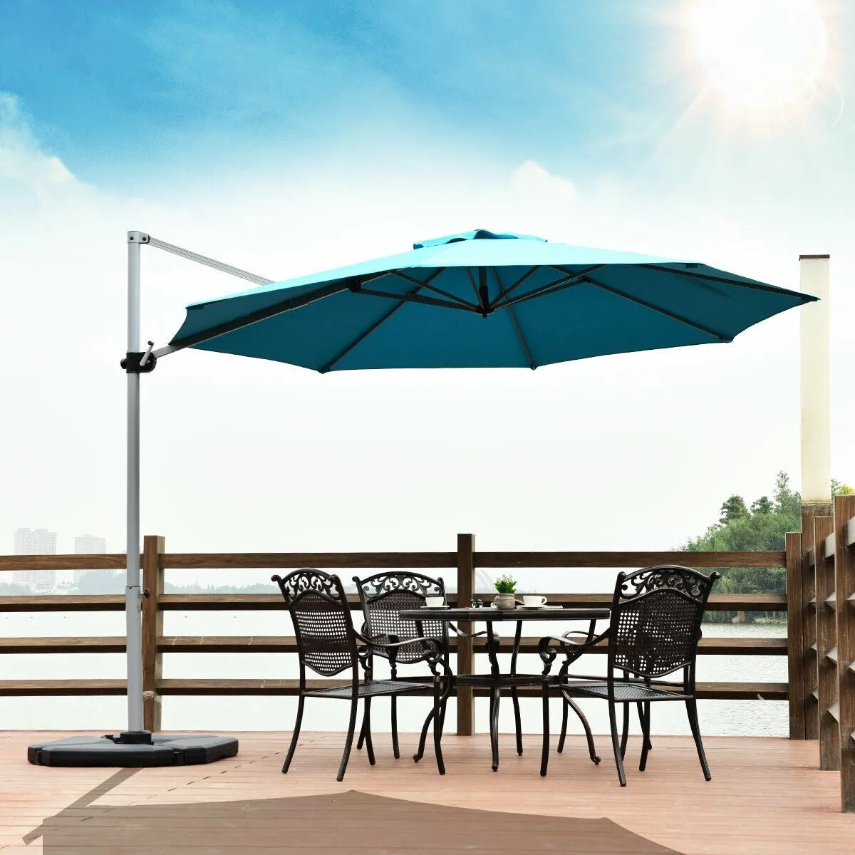 11ft Patio Offset Cantilever Umbrella - Blue