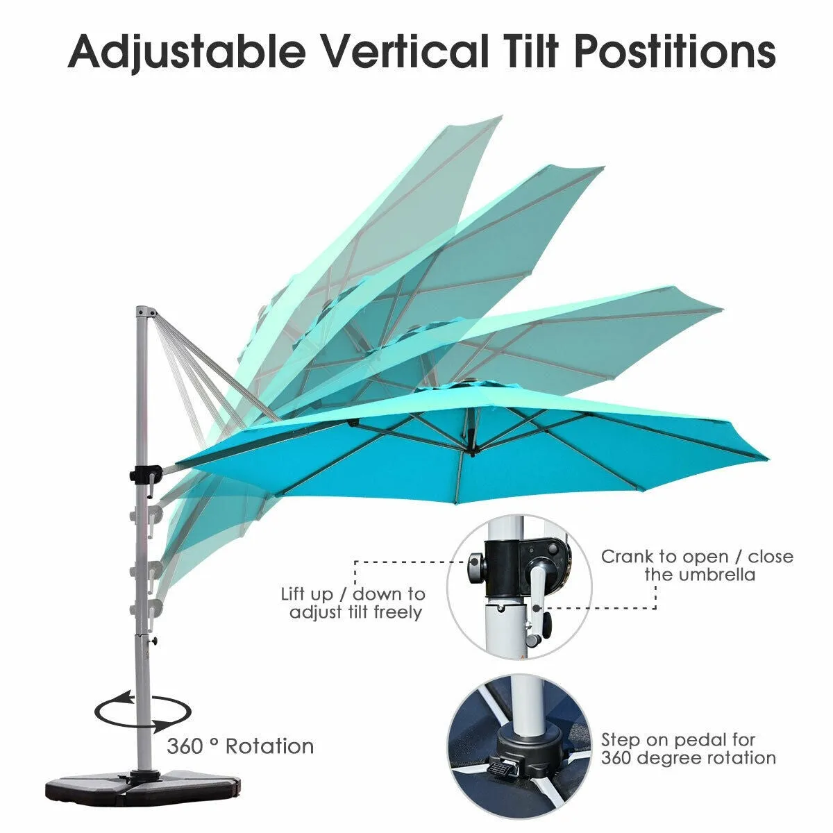 11ft Patio Offset Cantilever Umbrella - Blue