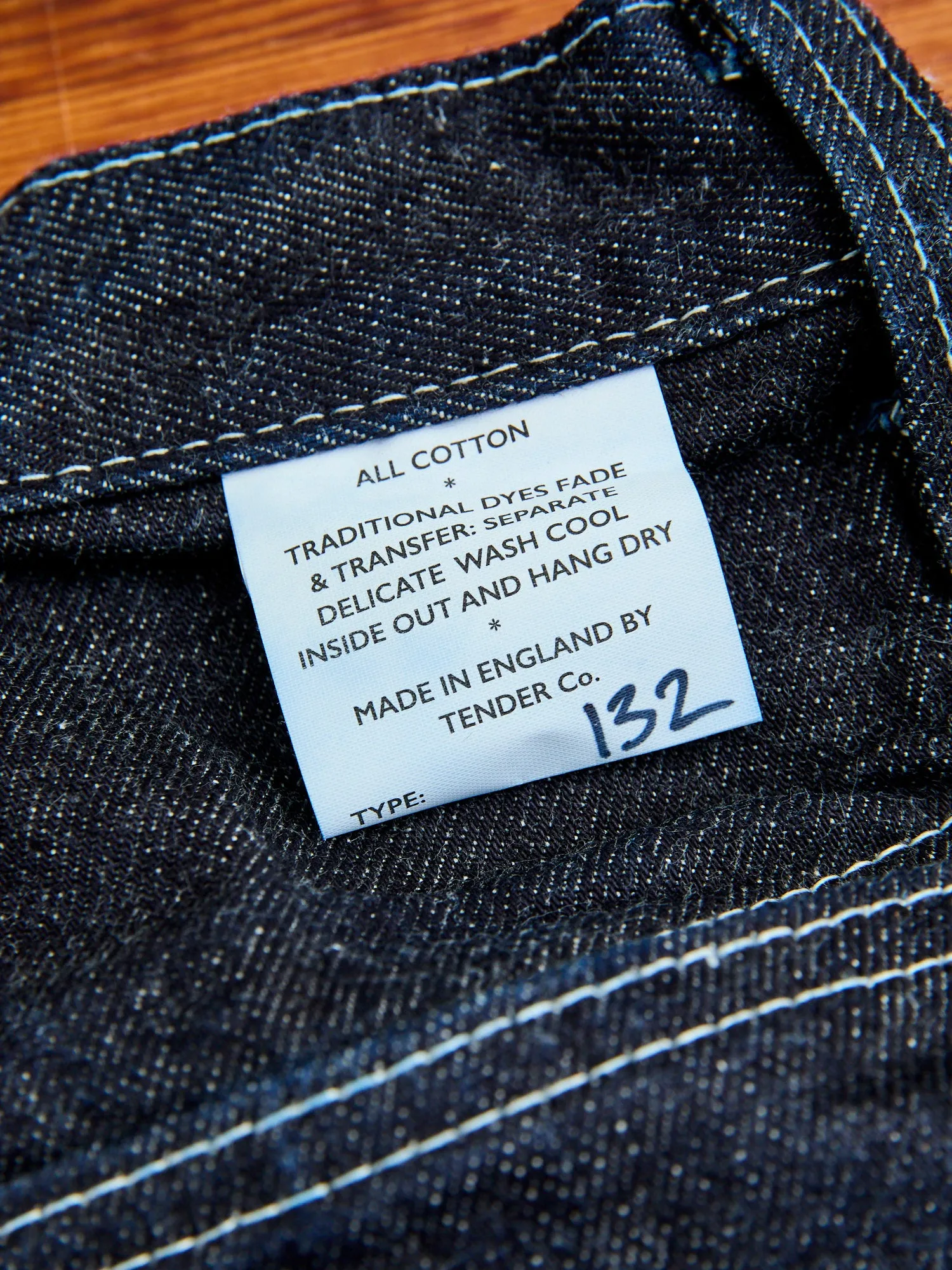 132 "Rinse One Wash" 16oz Selvedge Denim - Wide Fit