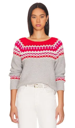 525 Jen Fair Isle Pullover Sweater in Grey,Red