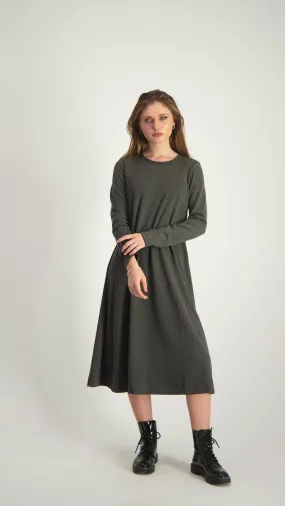A-Line Cotton Dress / Grey