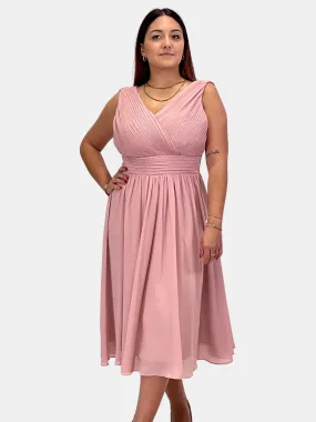 Abito midi curvy in chiffon con mantellina