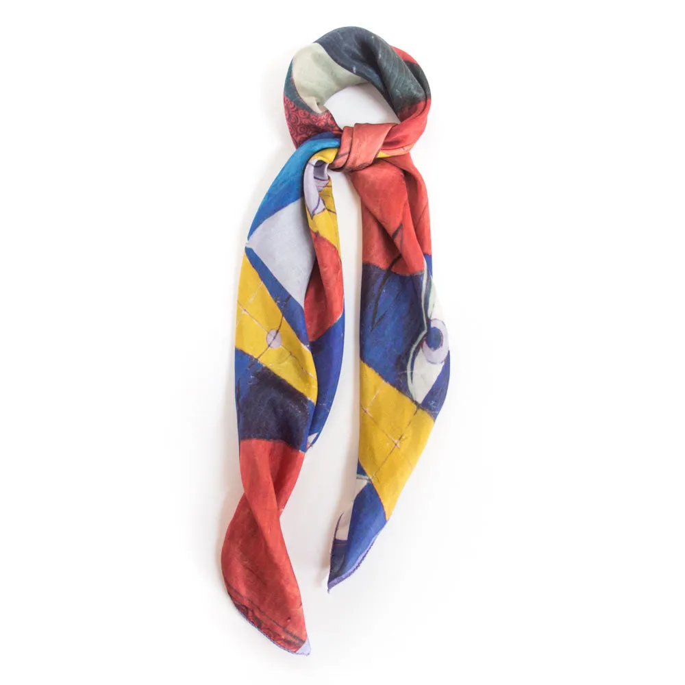 Abstract Buddha - Square Silk Scarf