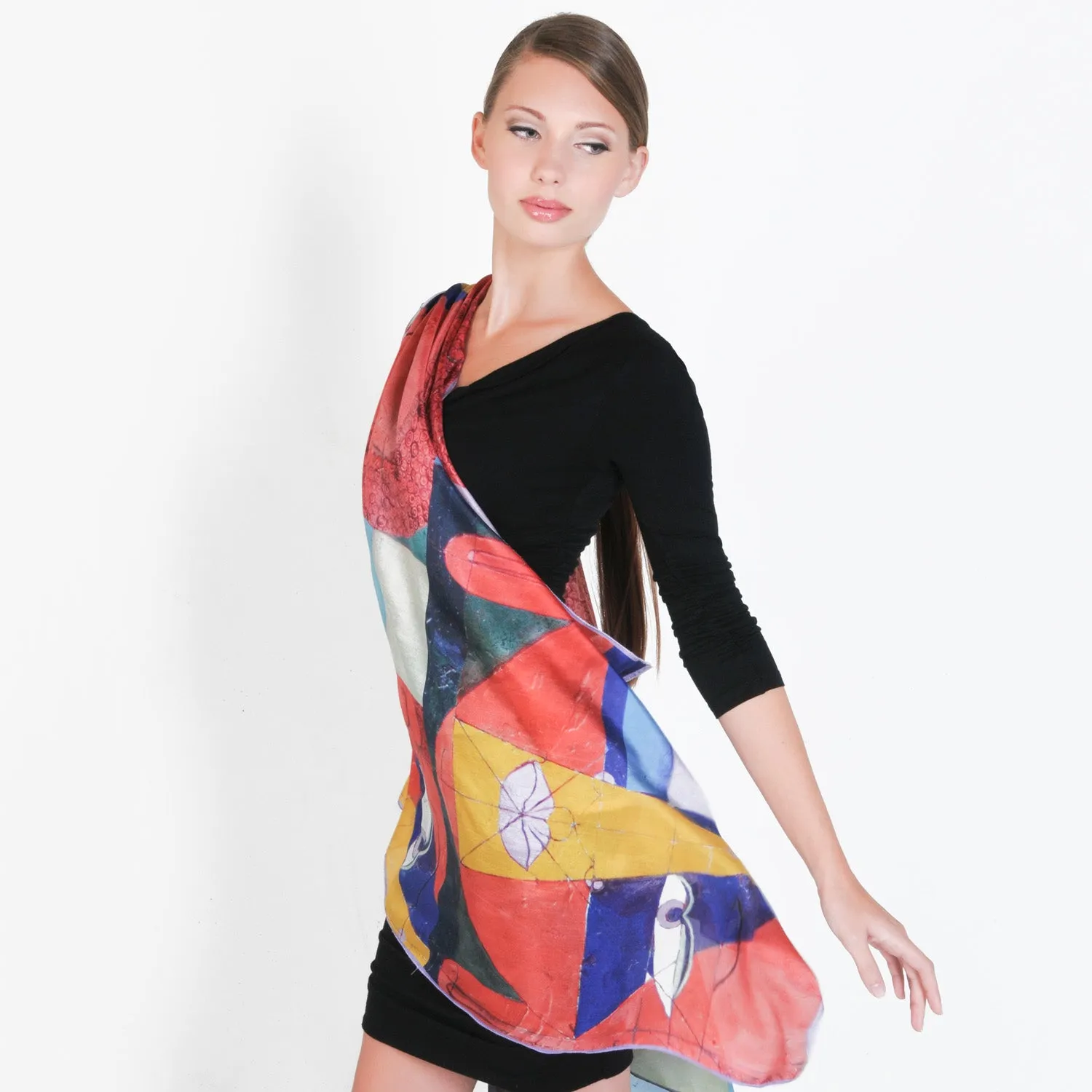 Abstract Buddha - Square Silk Scarf