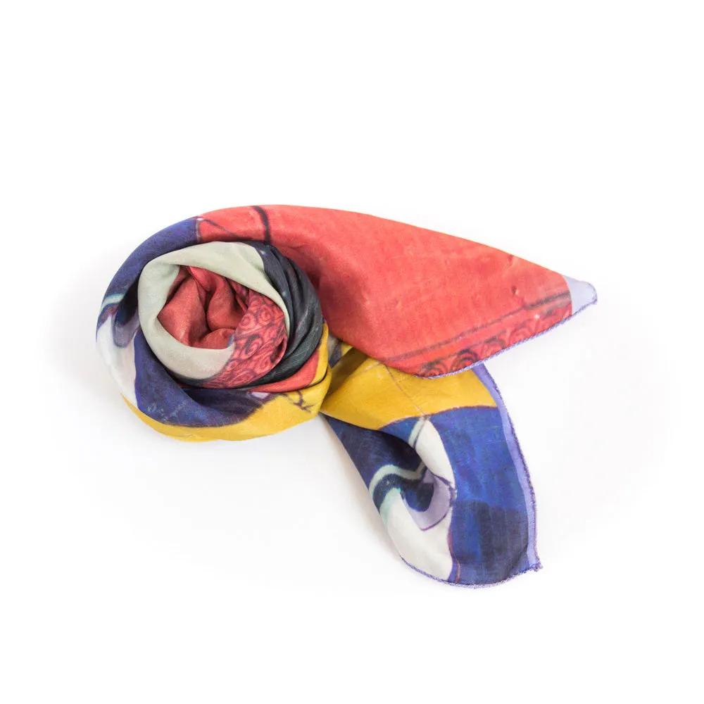 Abstract Buddha - Square Silk Scarf