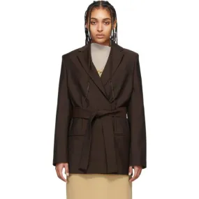 Acne Studios Brown Wool Mohair Belted Blazer
