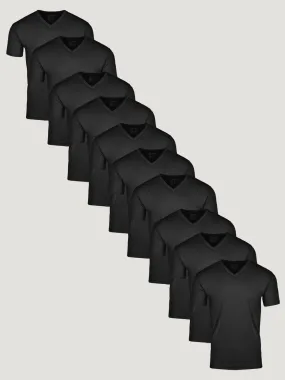 All Black V-Neck 10-Pack