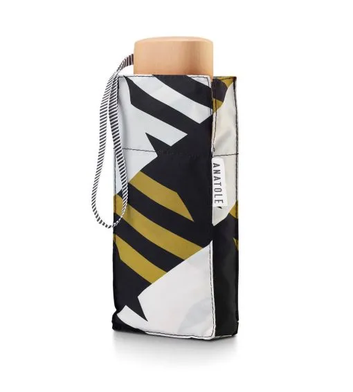 ANATOLE - Black & Antique Yellow Oversize Gingham Umbrella - Gordon