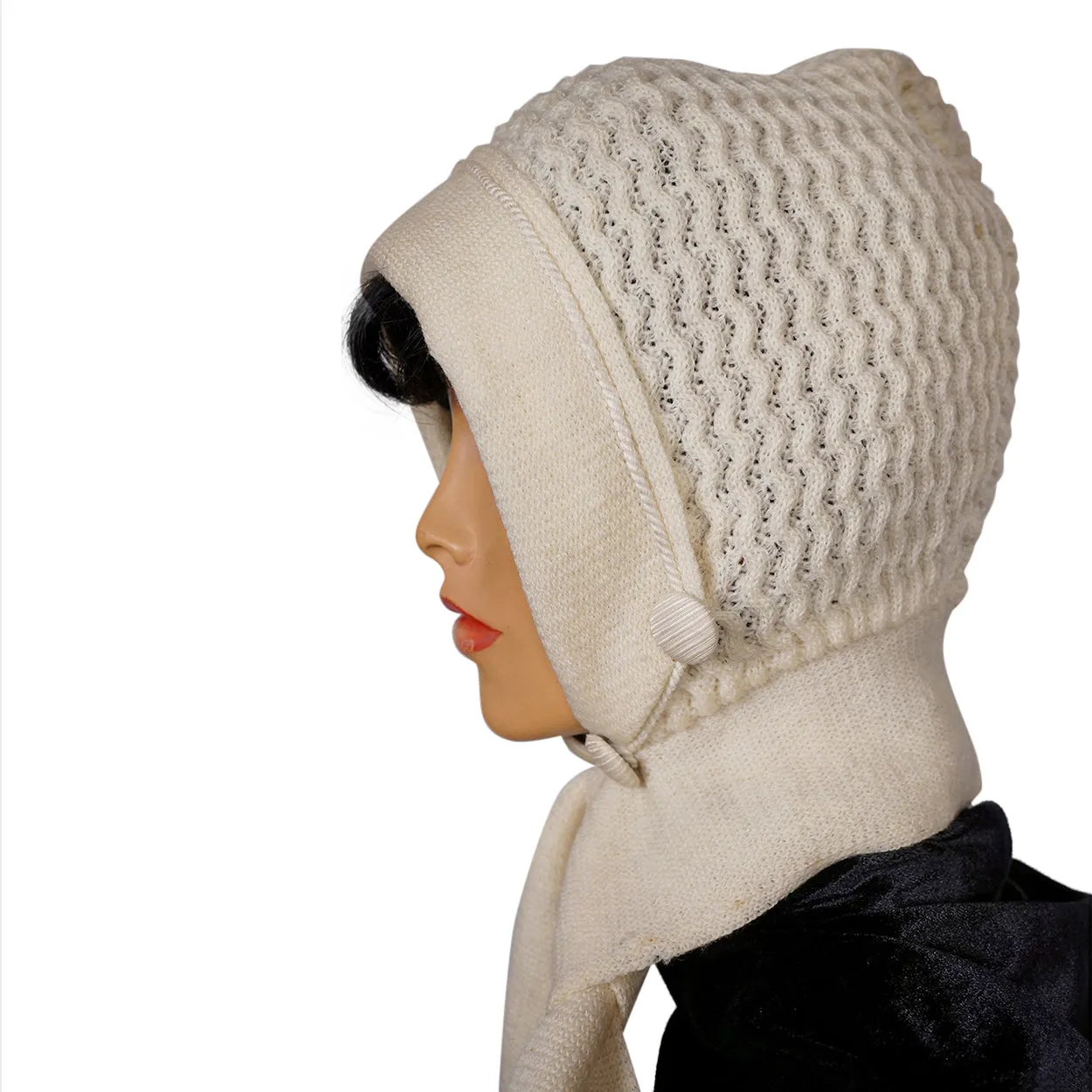 Antique Ladies Knitted Bonnet with Tie - ca 1910