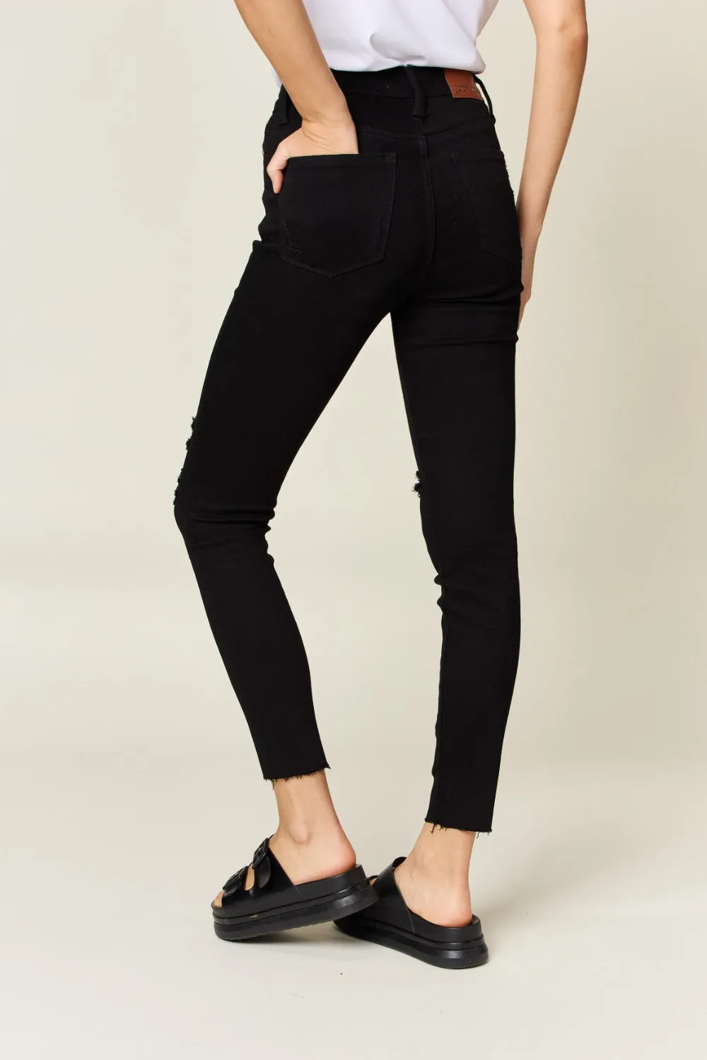 Anya Judy Blue Full Size Distressed TUMMY CONTROL High Waist Skinny Jeans