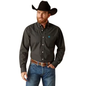 Ariat Men's Black Gian Men's Wrinkle Free Fitted Long Sleeve Button Down Shirt 10047337