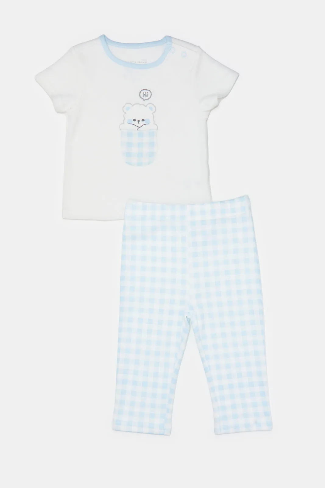Baby Blue And White Chest Pocket Gift Set (2 Piece)