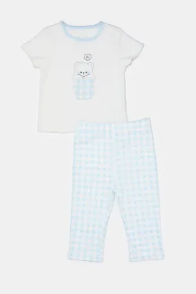 Baby Blue And White Chest Pocket Gift Set (2 Piece)