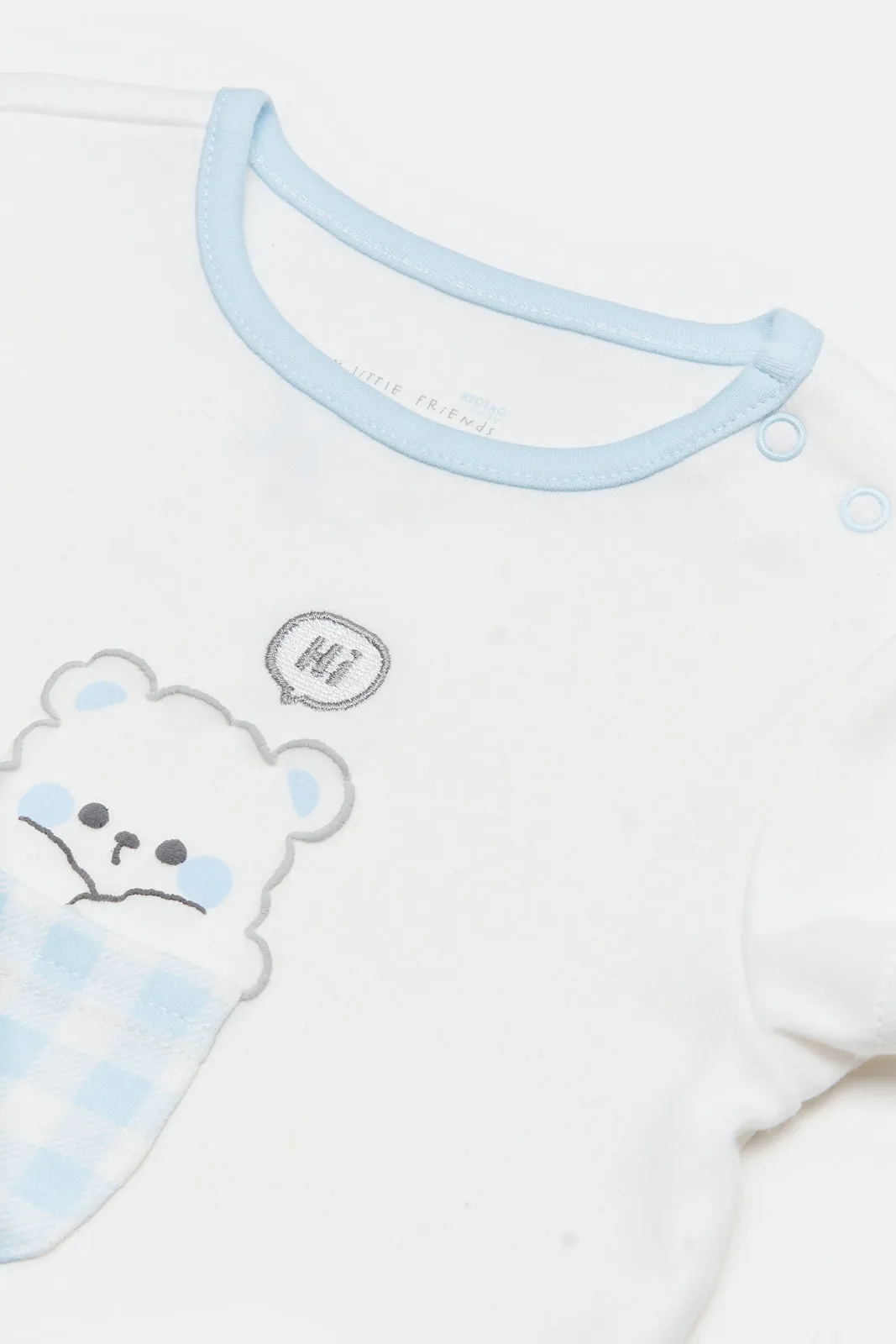 Baby Blue And White Chest Pocket Gift Set (2 Piece)