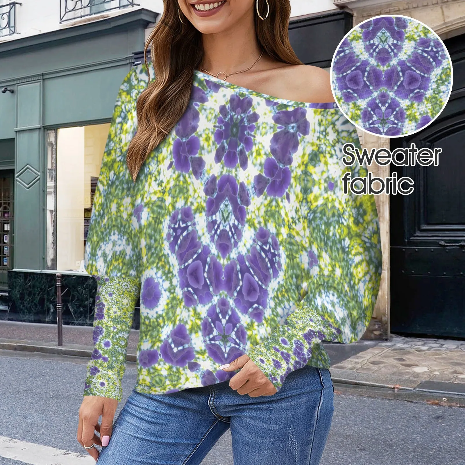 Batwing Long Sleeve Sweater Foxglove