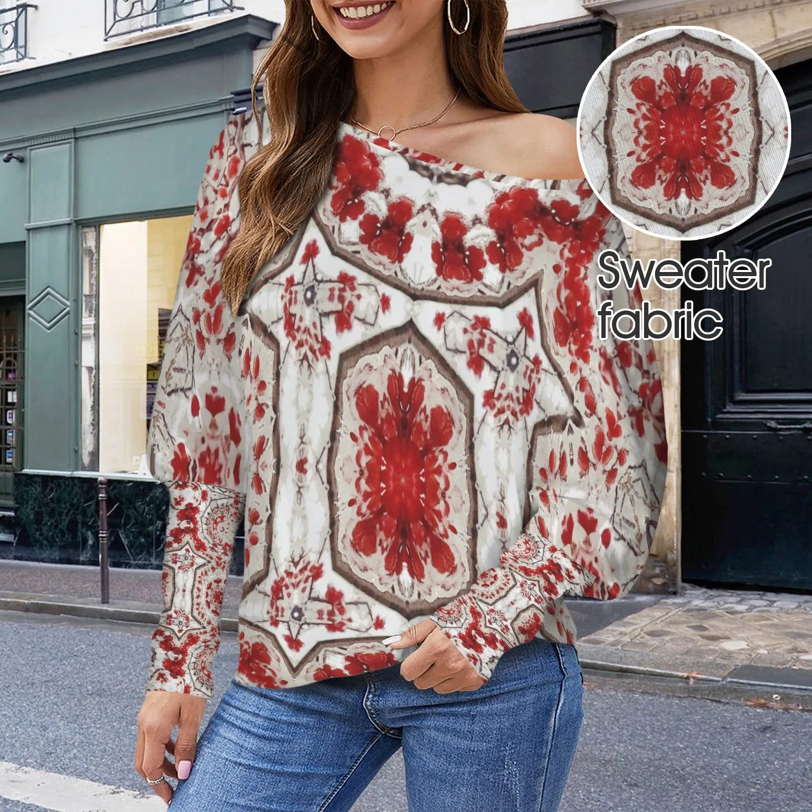 Batwing Long Sleeve Sweater Frosty Buffalo Berries