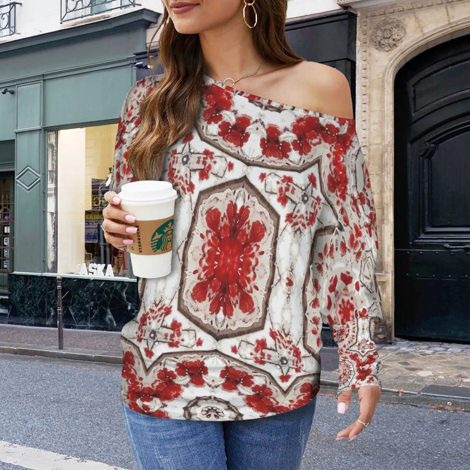 Batwing Long Sleeve Sweater Frosty Buffalo Berries