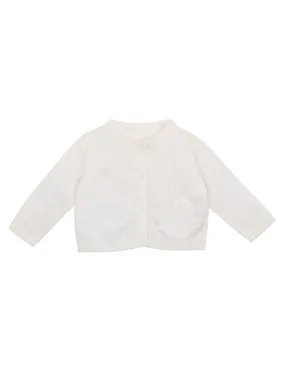 Bebe Olivia Embroidered Cardigan in Cloud