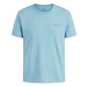 Stylish Belstaff Chalk Blue Bordered Graphic Tee