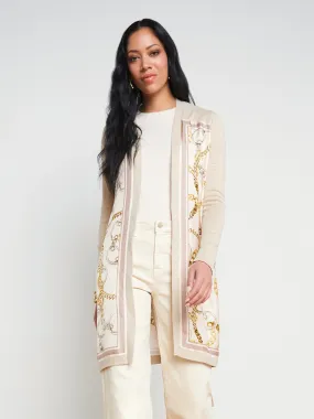 Elegant Beverly Silk Panel Detailed Cardigan