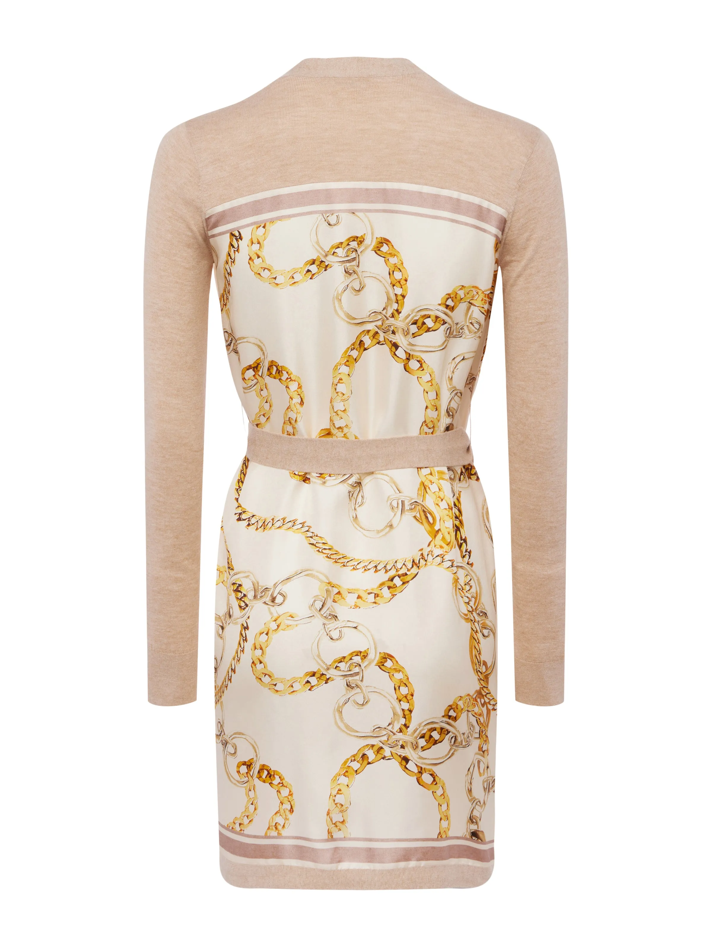 Elegant Beverly Silk Panel Detailed Cardigan