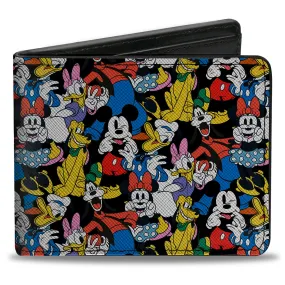 Bi-Fold Wallet - Disney Sensational Six Cute Poses Stacked Black by Buckle-Down