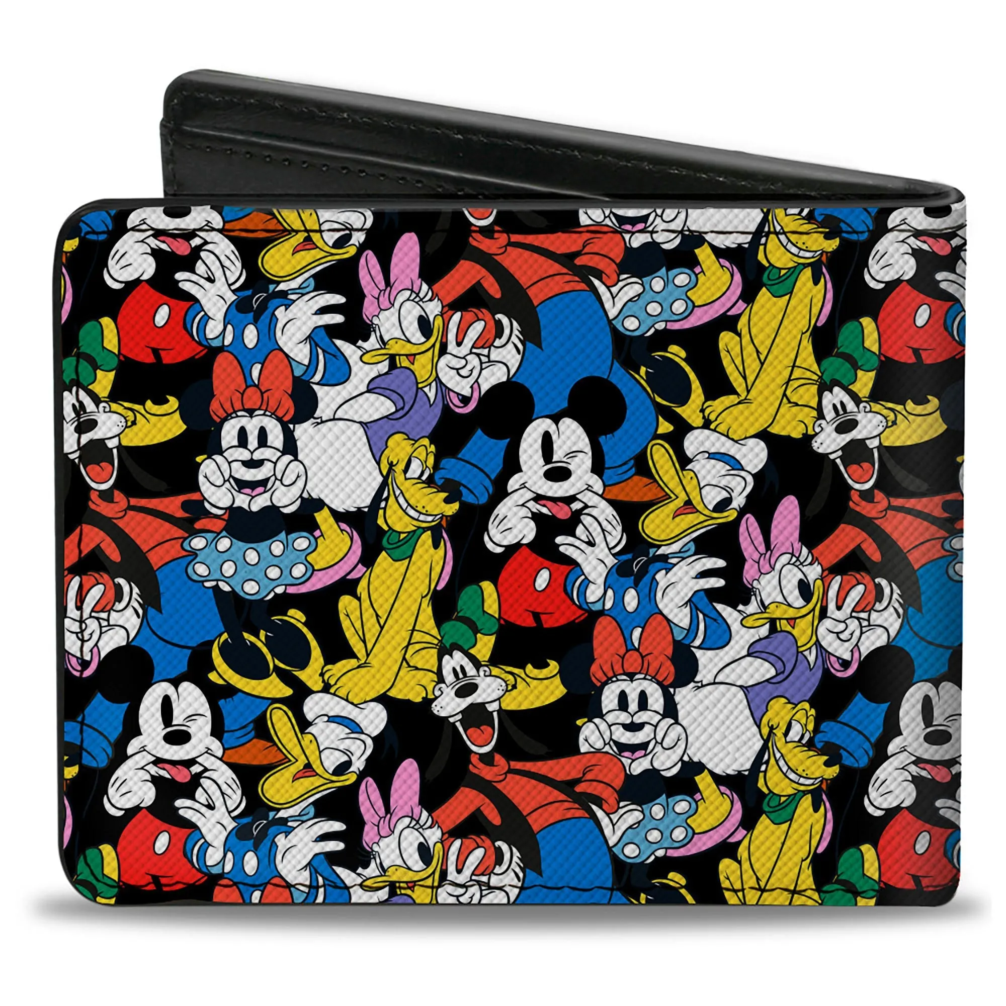 Bi-Fold Wallet - Disney Sensational Six Cute Poses Stacked Black by Buckle-Down