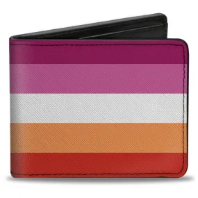 Bi-Fold Wallet - Flag Lesbian Five Stripe Oranges White Pinks by Buckle-Down