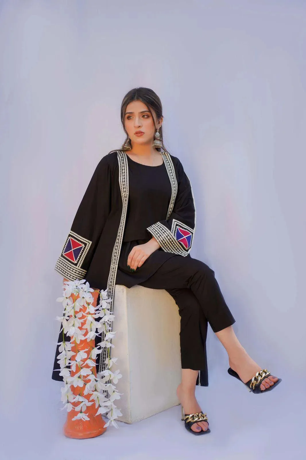 Black Cardigan suit