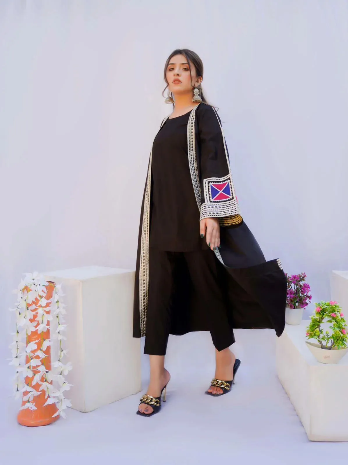 Black Cardigan suit