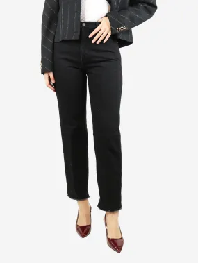 Black straight-leg jeans - size UK 10