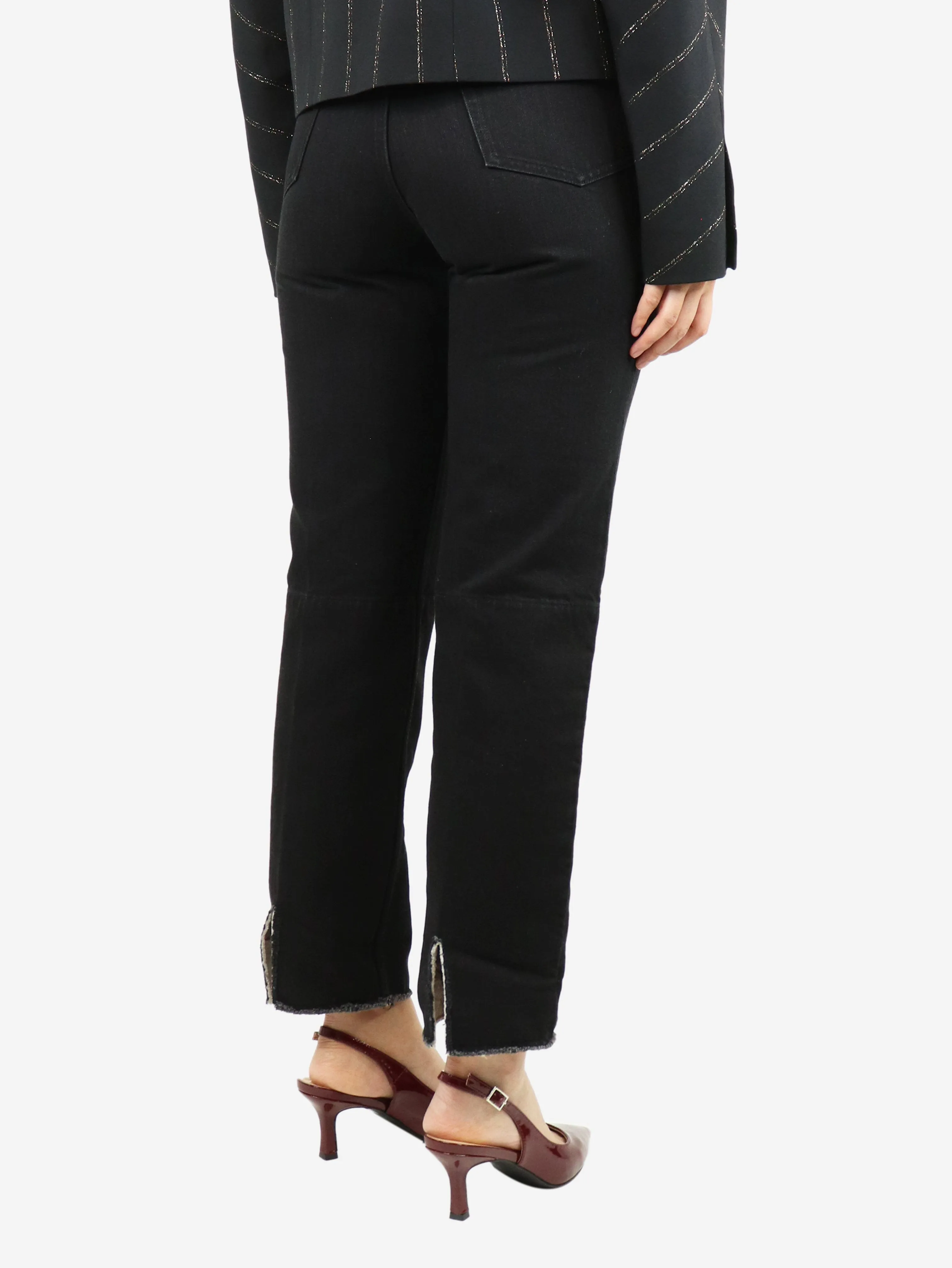 Black straight-leg jeans - size UK 10