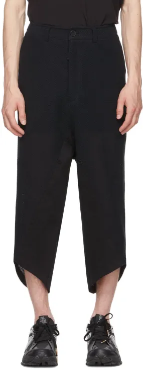 Blackmerle Navy Linen Scallop Hem Lounge Pants