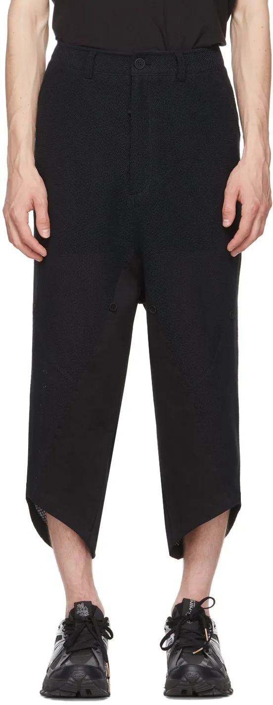 Blackmerle Navy Linen Scallop Hem Lounge Pants