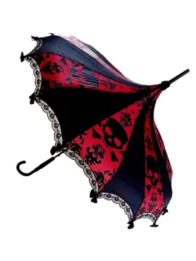 Burgundy Big Skull Damask