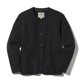 Charcoal Gray Burnham Jacket - Knitted Boiled Wool Liner for Warmth