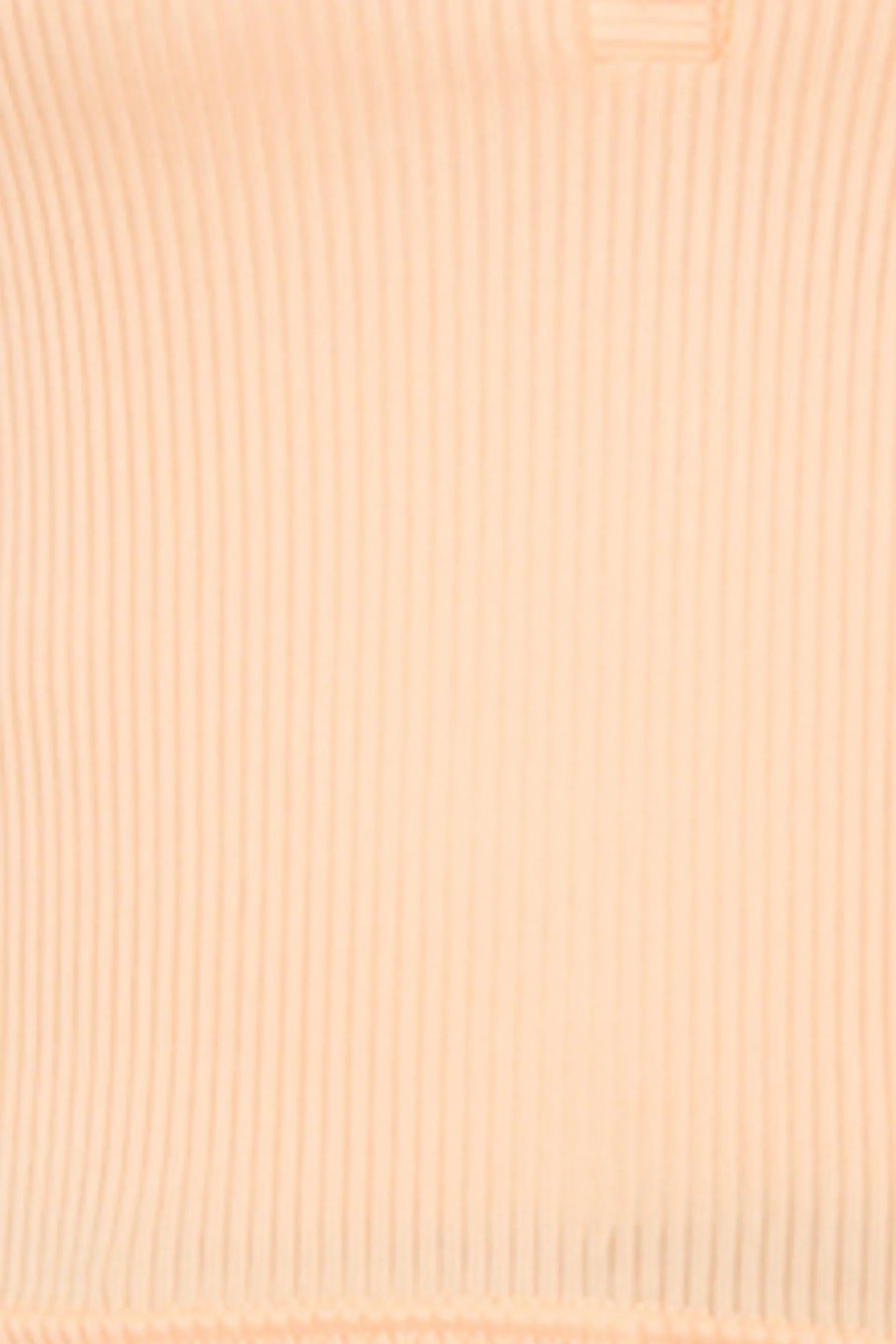 Button V-Neck Ribbed Short Sleeve T-Shirt Top - Apricot