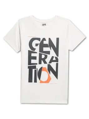 Cantabil Boys Round Neck White T-Shirt