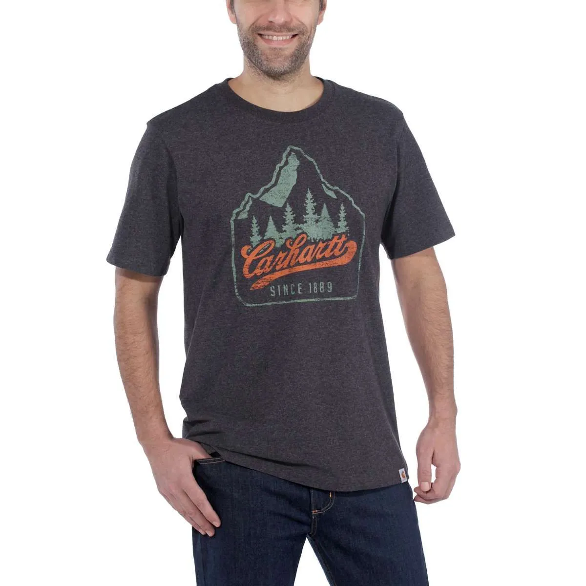 Carhartt&#x20;104104&#x20;Patch&#x20;Logo&#x20;T-Shirt&#x20;-&#x20;Carbon&#x20;Heather