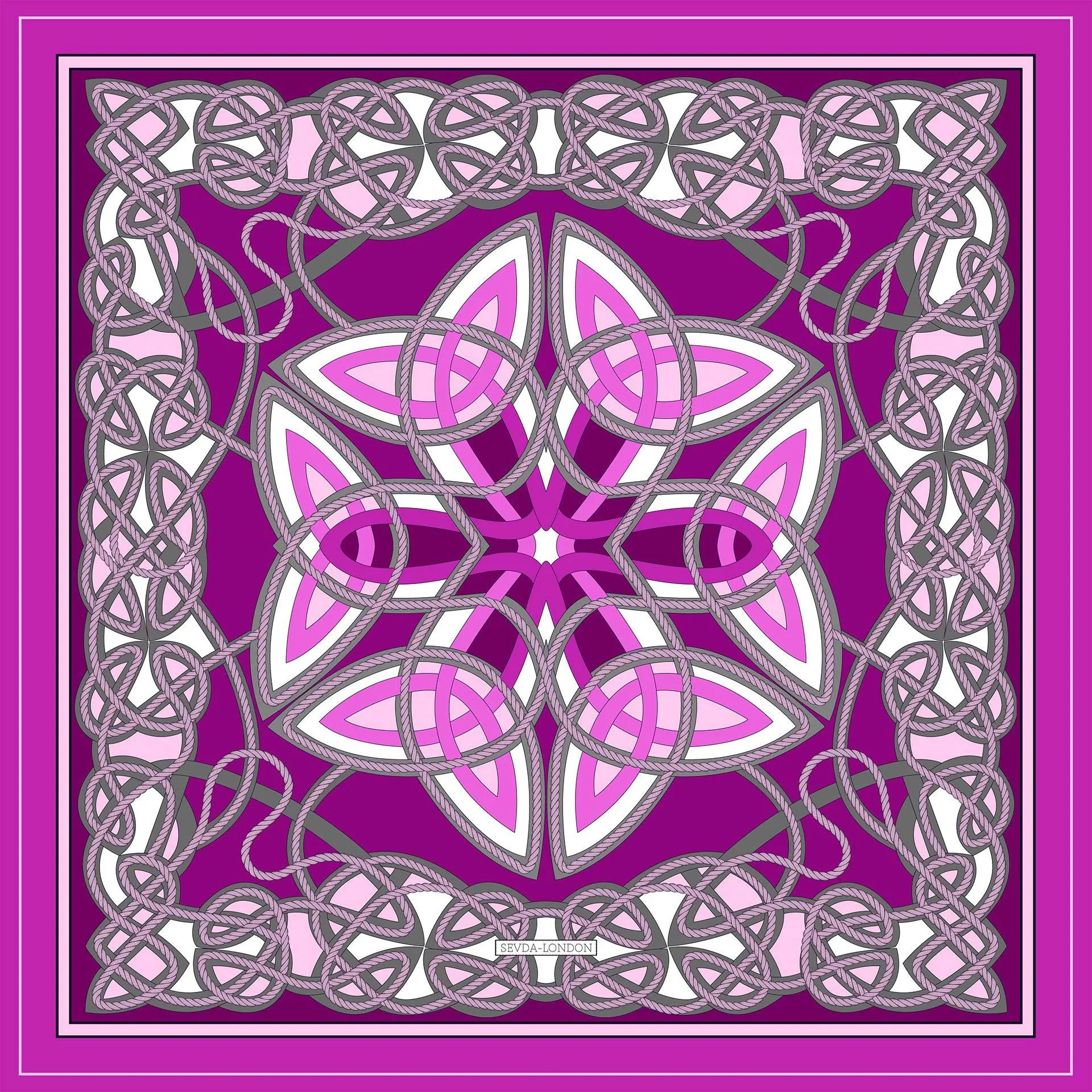 Celtic Silk Scarf Violet