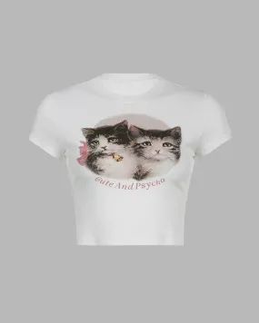 Cute and Psycho Kitten Baby T-Shirt