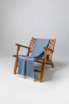 Denim Herringbone Merino Throw