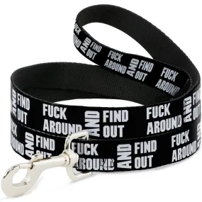 Dog Leash - FAFO FUCK AROUND AND FIND OUT Bold Black/White by Buckle-Down