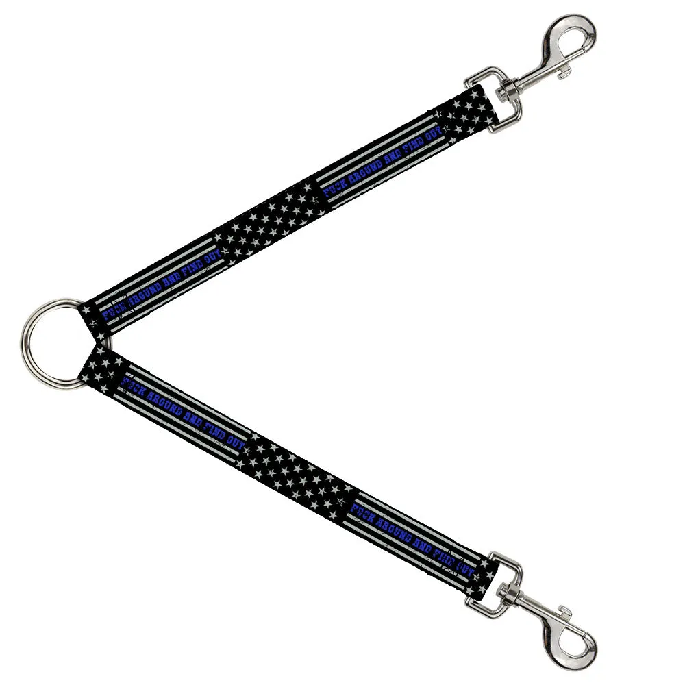 Dog Leash Splitter - FAFO FUCK AROUND AND FIND OUT Thin Blue Line Flag by Buckle-Down