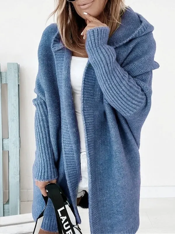 Dolman Sleeve Hooded Cardigan
