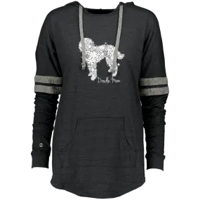Doodle Flowers Ladies Hooded Low Key Pullover