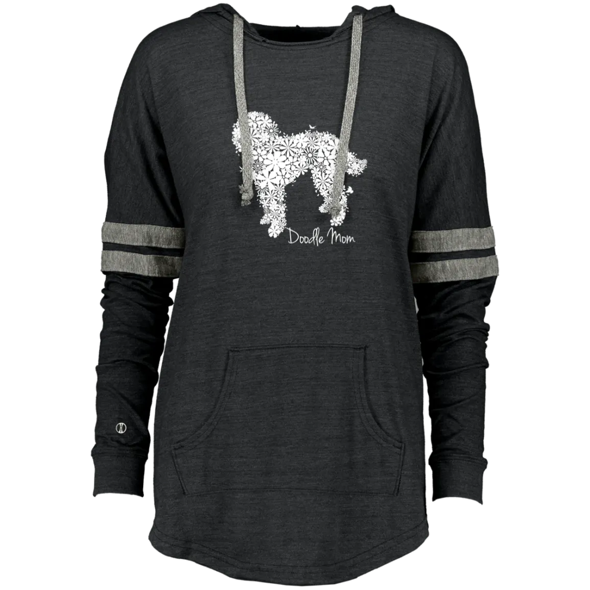 Doodle Flowers Ladies Hooded Low Key Pullover